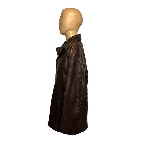 VTG Tanners Avenue Brown 5-Button Genuine Leather Lambskin Jacket Mens Size 2XL - Picture 3 of 7